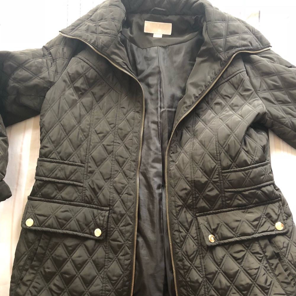 Michael Kors green puffer hunting jacket